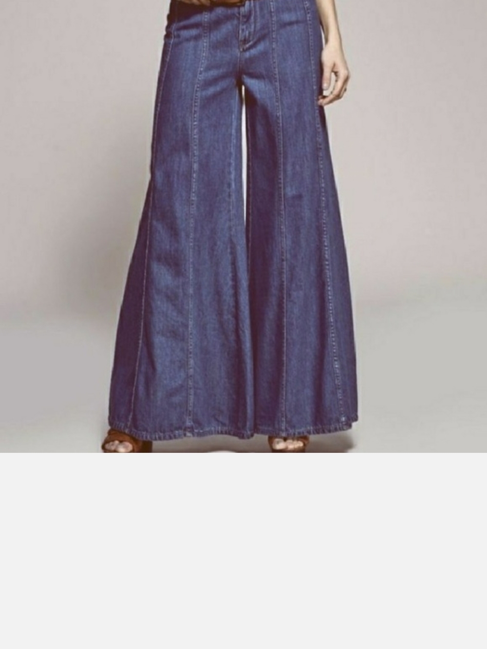 Free People Dark Blue Wide-Leg High-Waist Jeans